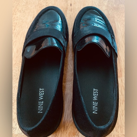 Nine West Black Metallic Platform Loafers - Picture 7 of 8